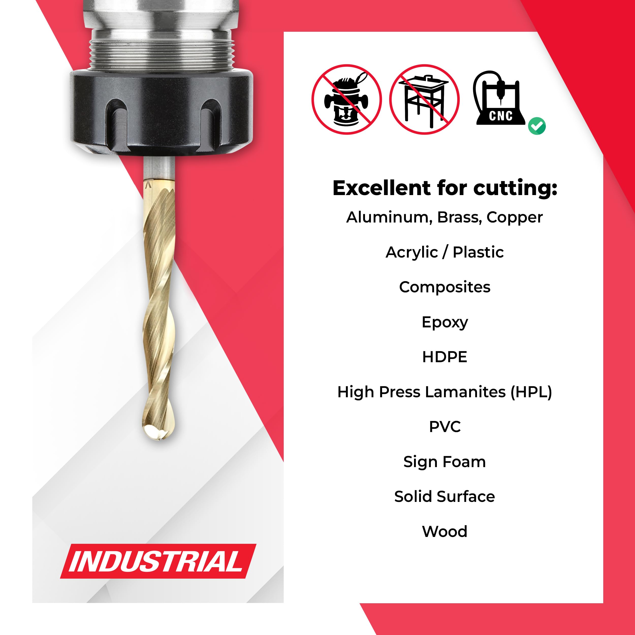 木工工具 Amazon | アマナツール - 46294 CNCの2D＆3D彫刻0.10 Degストレート