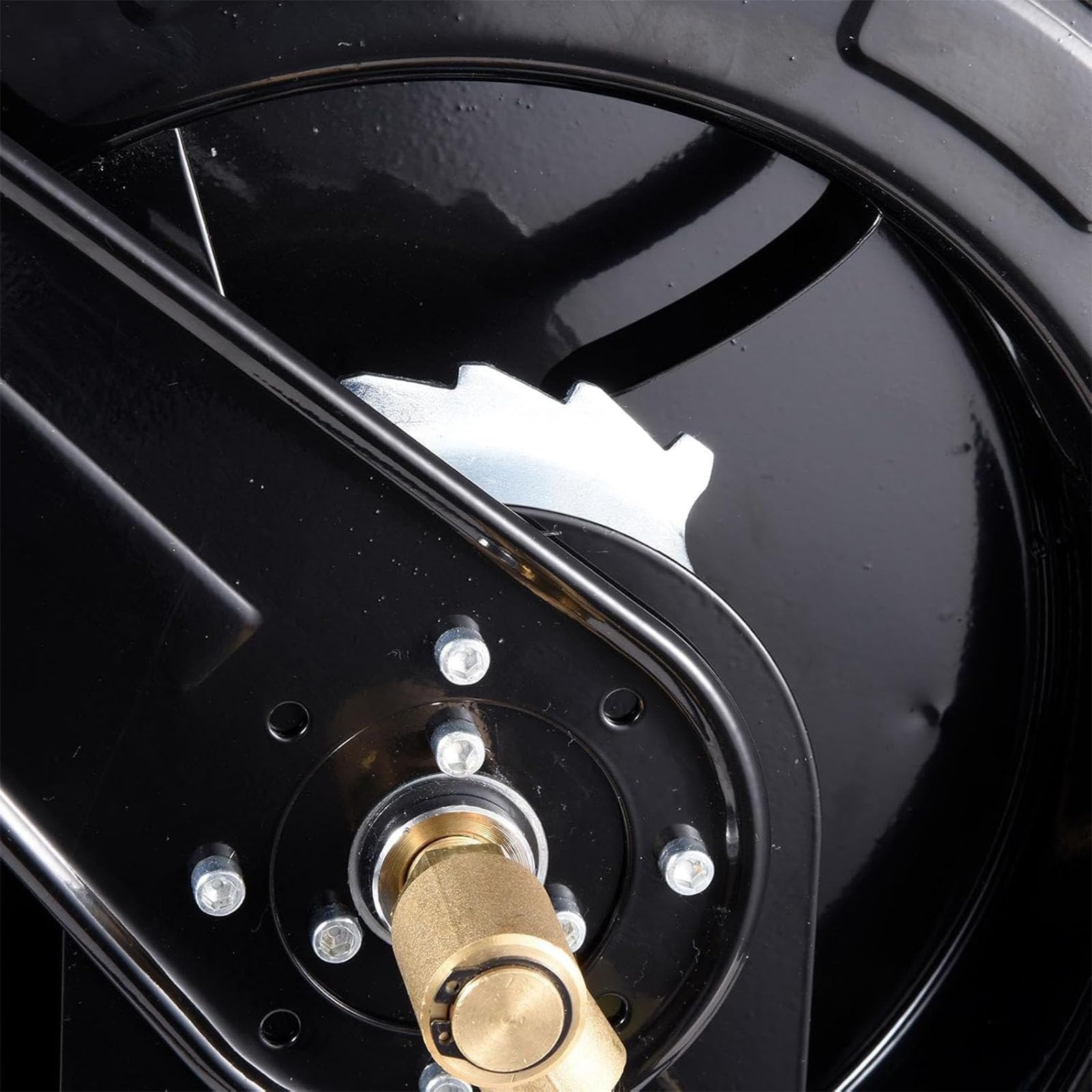 Enrouleur de tuyau de nettoyeur haute pression, design rétractable à double bras, rembobinage automatique, acier haute performance pour air, huile, eau