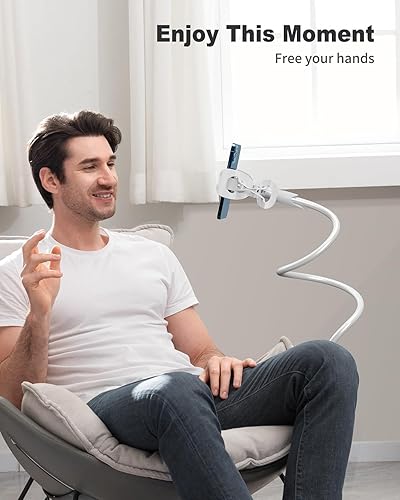 Miniatura 17 de Saiji Gooseneck - Soporte universal para teléfono celular, soporte de brazo largo flexible, manos libres para teléfonos de 4.0-6.3, montaje Negro