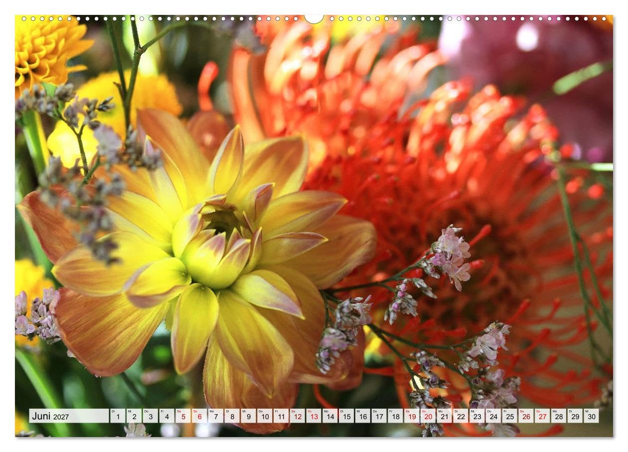 Blumen, bunt gemischt (Wandkalender 2027 DIN A2 quer), CALVENDO Monatskalender: Ein Jahr voller Blütenmomente (CALVENDO Natur)