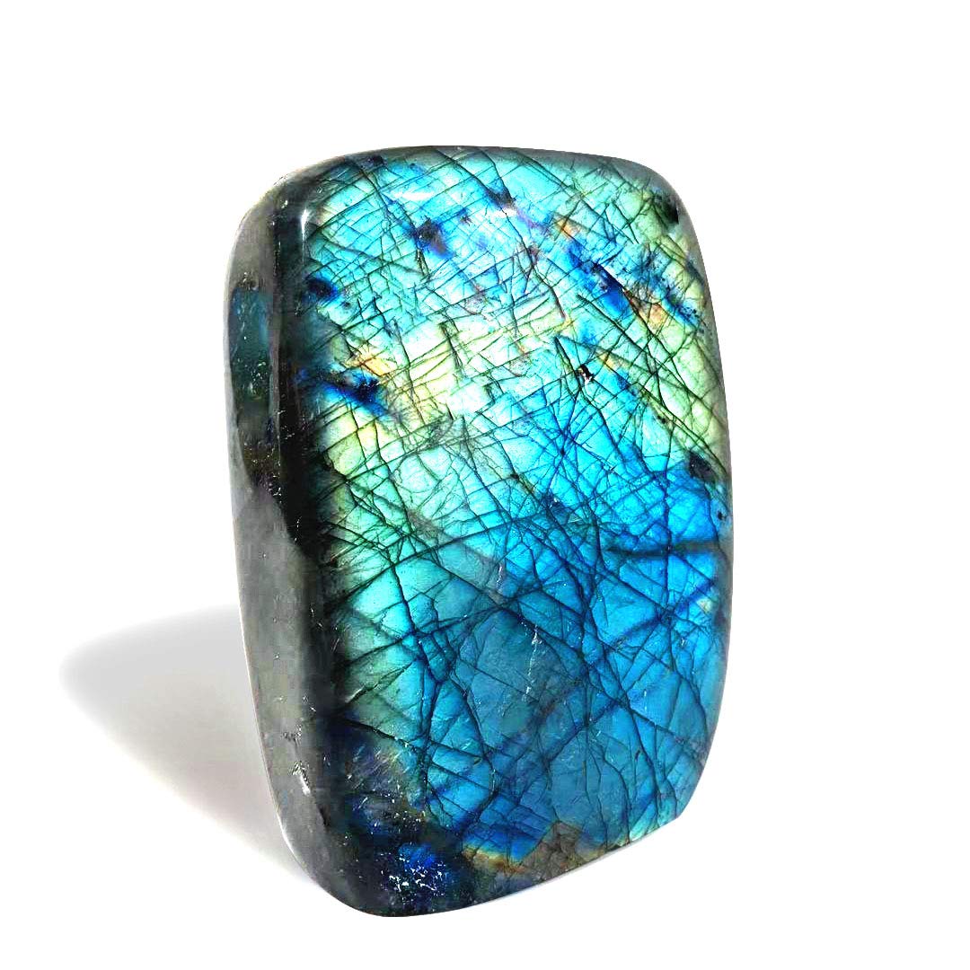 Natural labradorite mineral quartz crystal ornaments point healing specimen (1300 g)