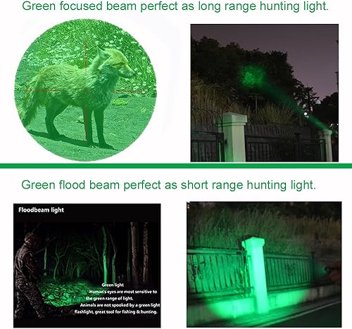 Miniatura 2 de Linterna LED verde de un solo modo, alcance largo de 150 yardas, alta potencia, visión nocturna, antorcha verde compacta de la linterna para la