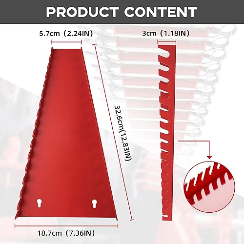 Miniatura 3 de Organizador de llaves de plástico, soporte de llaves de alta densidad, estantes grandes para pared y caja de herramientas, 96 ranuras para bandeja