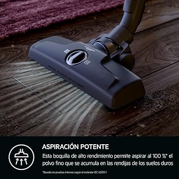 AEG AB61H6SW Aspiradora de Trineo con Bolsa, 850W de Potencia, 3,5L de Capacidad, Radio de acción 12m, Ruedas XL, Filtro Lavable, 3 cepillos + 3 Accesorios, 10 años garantía Motor, Blanco4