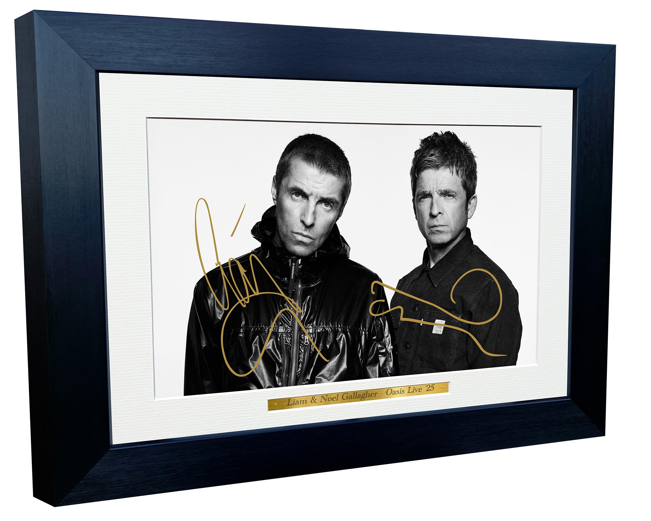 Kitbags & Lockers Black 12X8 A4 Liam Gallagher Noel Gallagher Oasis Live 25 2025 Music Popstar Indie Band Autographed Signed Photo Photograph Picture Frame Poster Gift 2