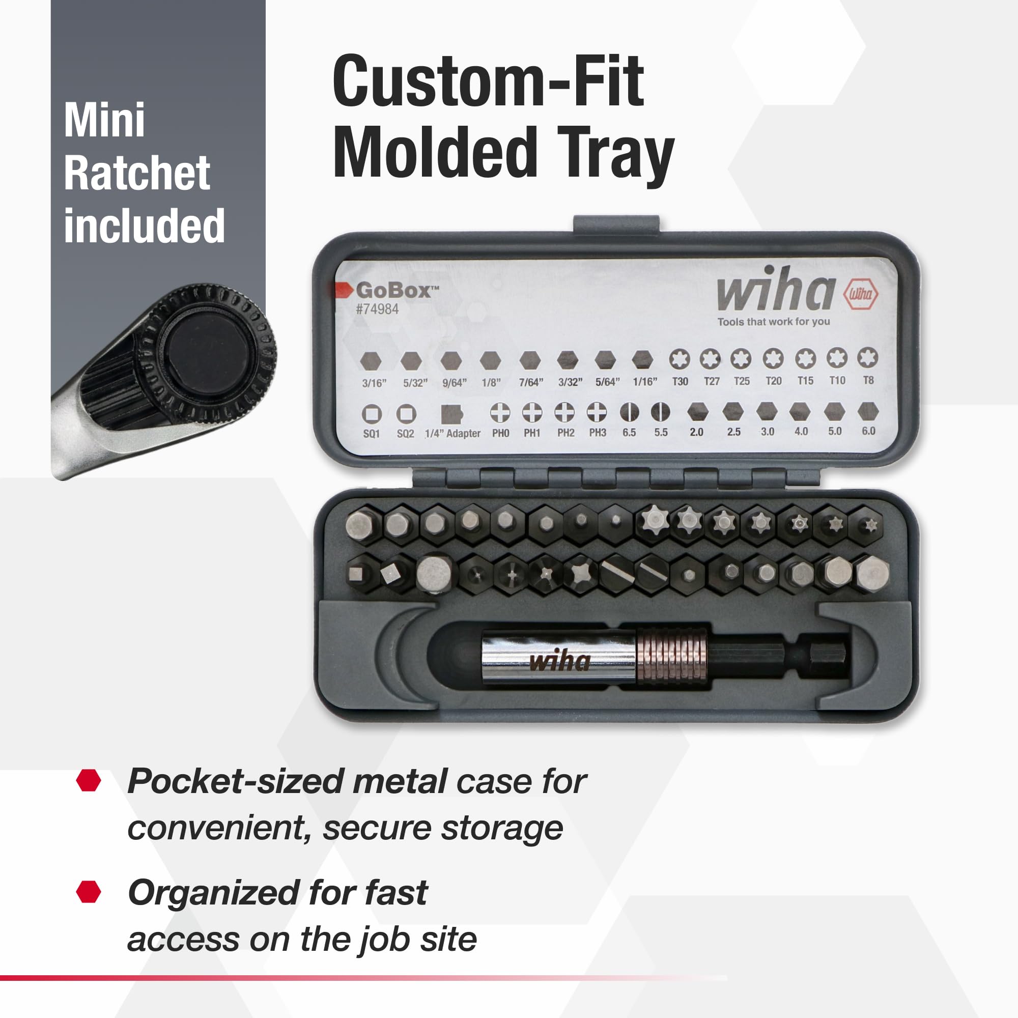 Wiha GoBox Screwdriver Set - 32 Piece with Ratchet -6 Wiha GoBox Screwdriver Set - 32 Piece with Ratchet -6