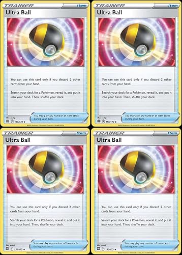Ultra Ball 150172 - Brilliant Stars - Juego de 4 cartas de entrenamiento Pokemon