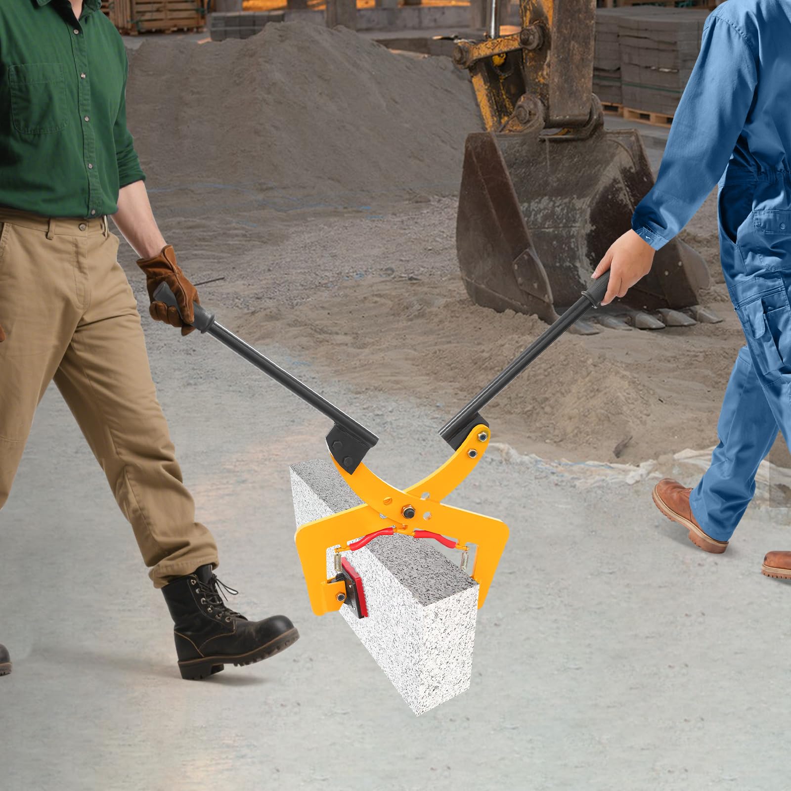 Stein Klemme Platten Heber, Manganstahl Greifer Zange für Granit Marmor, Halterung mit Griffen, Träger Vorrichtung für Bau Transport (Gelb, 325kg)