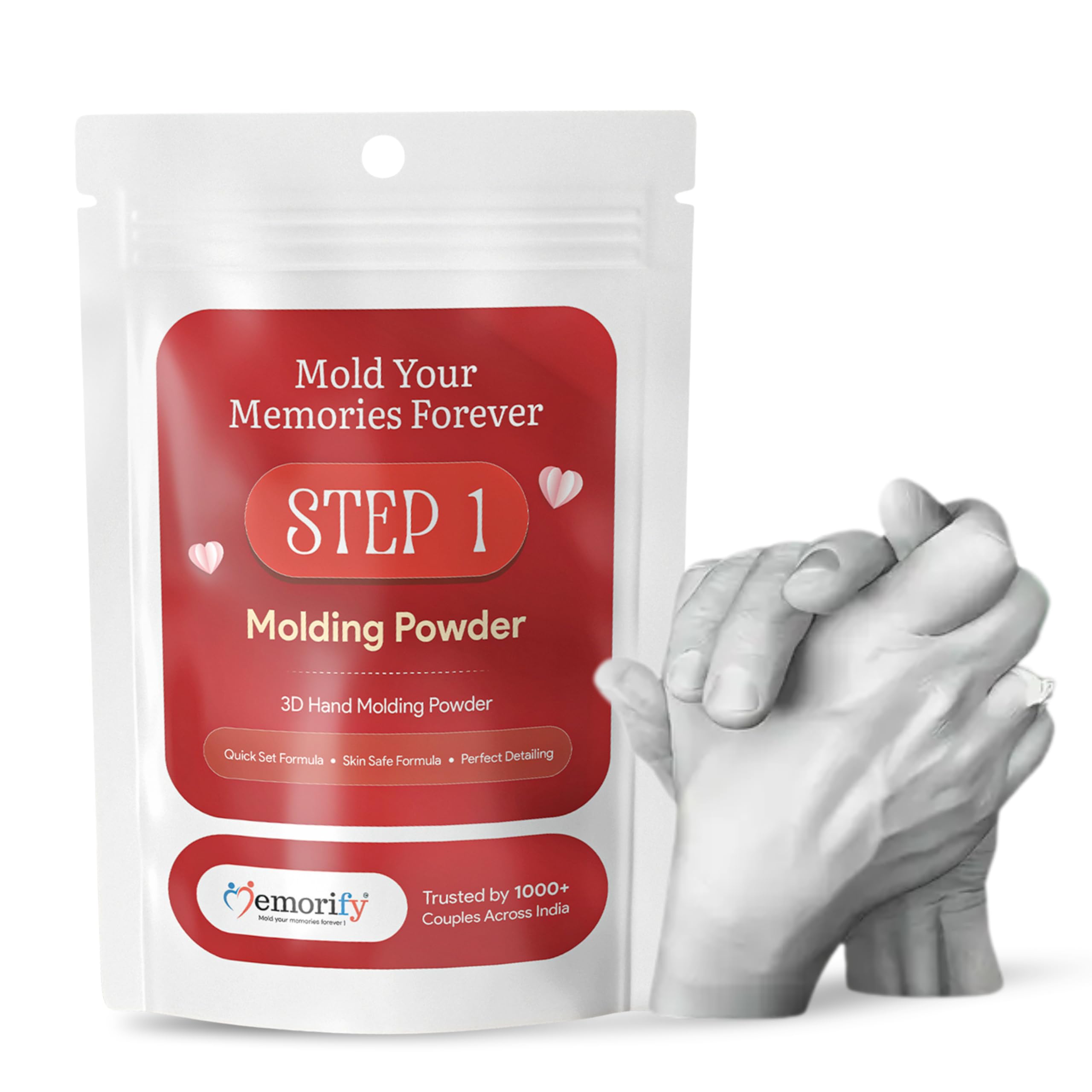 Hand Molding Powder for Adult Couple 450g, 3D Hand Casting kit, Hand Molding Kit, Marriage, Couple Gifts for Wedding, Unique Gifts (Pack of 2)-image-24