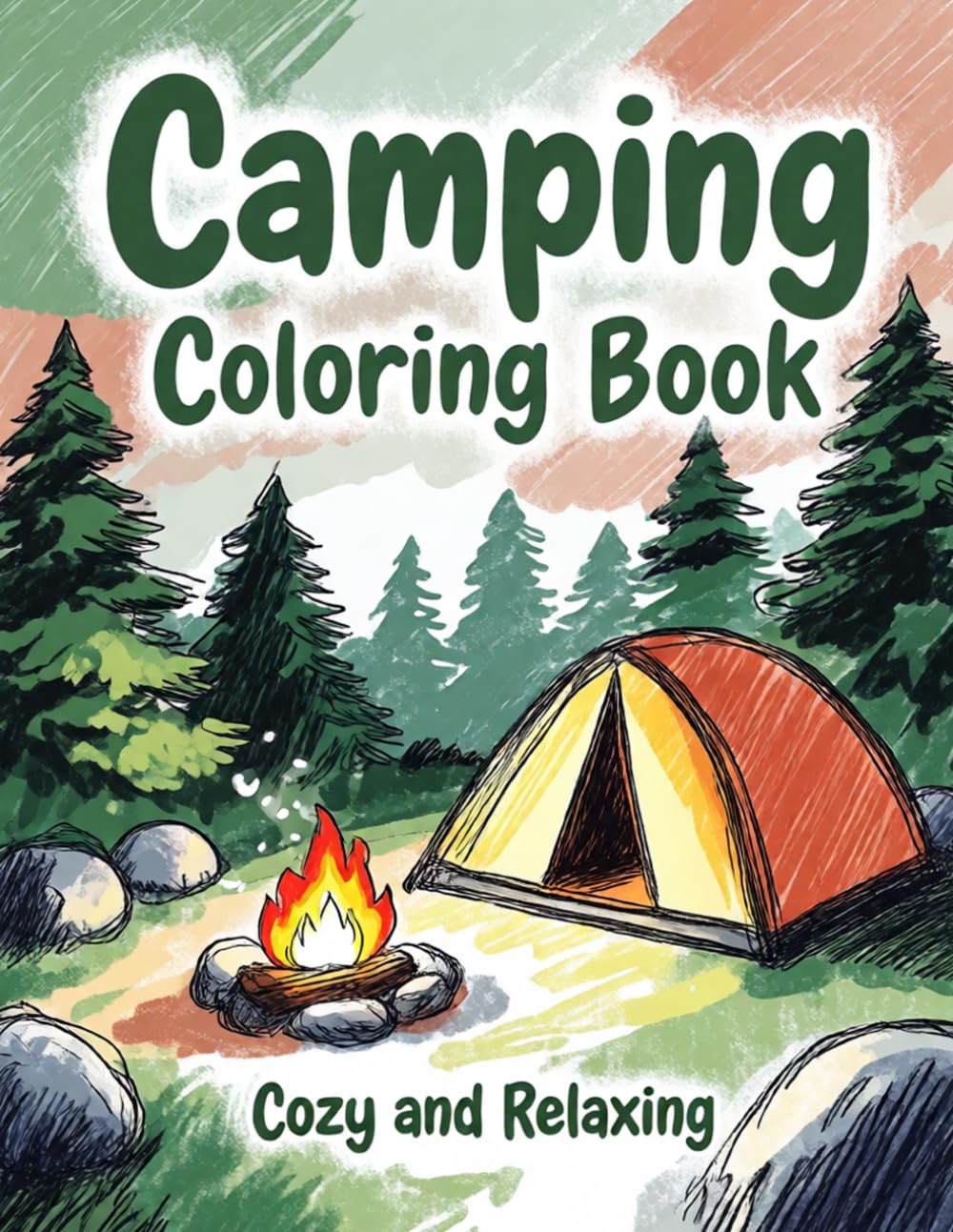 Camping Coloring Book: Enjoy 40 Unique Scenes of Tents, Campfires, and Wilderness Adventures for All Ages