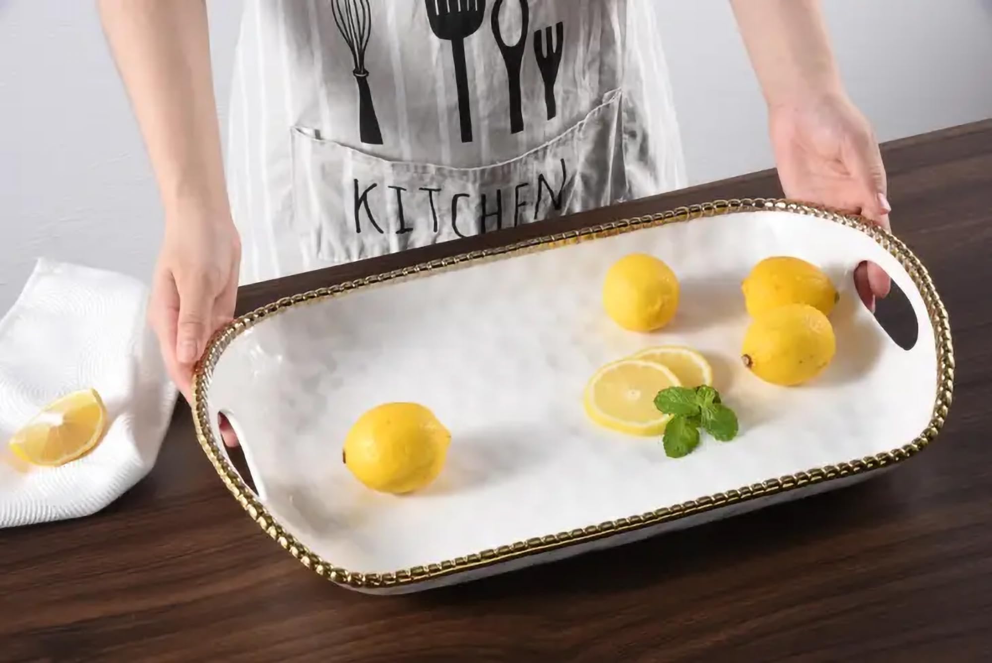 Bandeja De Babú Con Asas, Bandeja Rectangular De Adera Para Desayuno