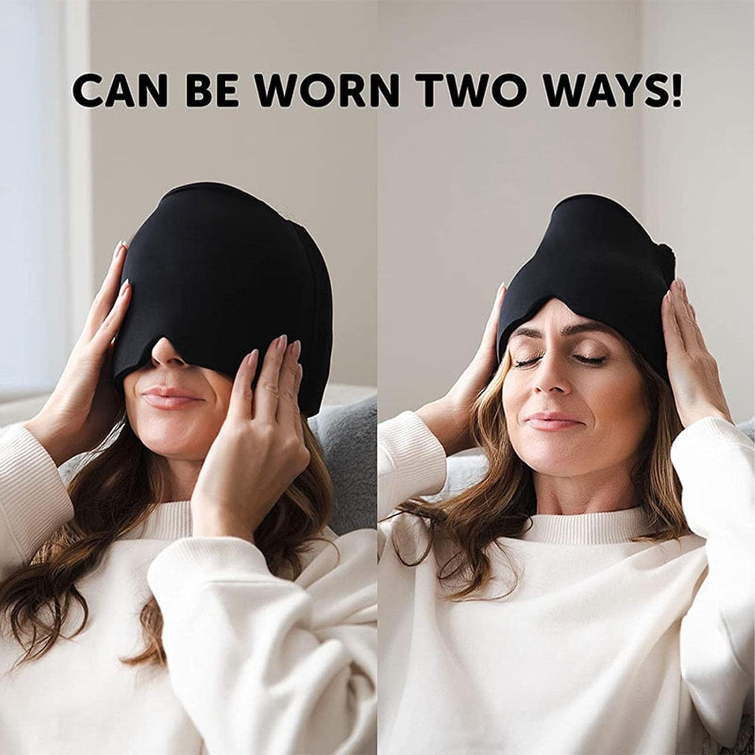 Maschera per l'Emicrania, Cappello Emicrania, Cappello Mal di Testa, Berretto per l'Emicrania Cuscinetto di Raffreddamento per Emicrania Cappello Mal di Testa Gel Ghiaccio