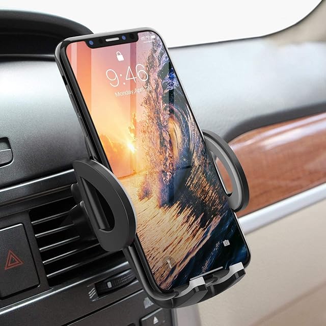 Avolare Car Phone Holder, Air Vent Phone Holder for Car 360°Rotation Universal In Car Mount Compatible with iPhone 13/12/11/X/XS/XR/8/7/6s/6 Plus Samsung Galaxy S20/S10/S9/S8 Huawei P30 LG HTC - Grey