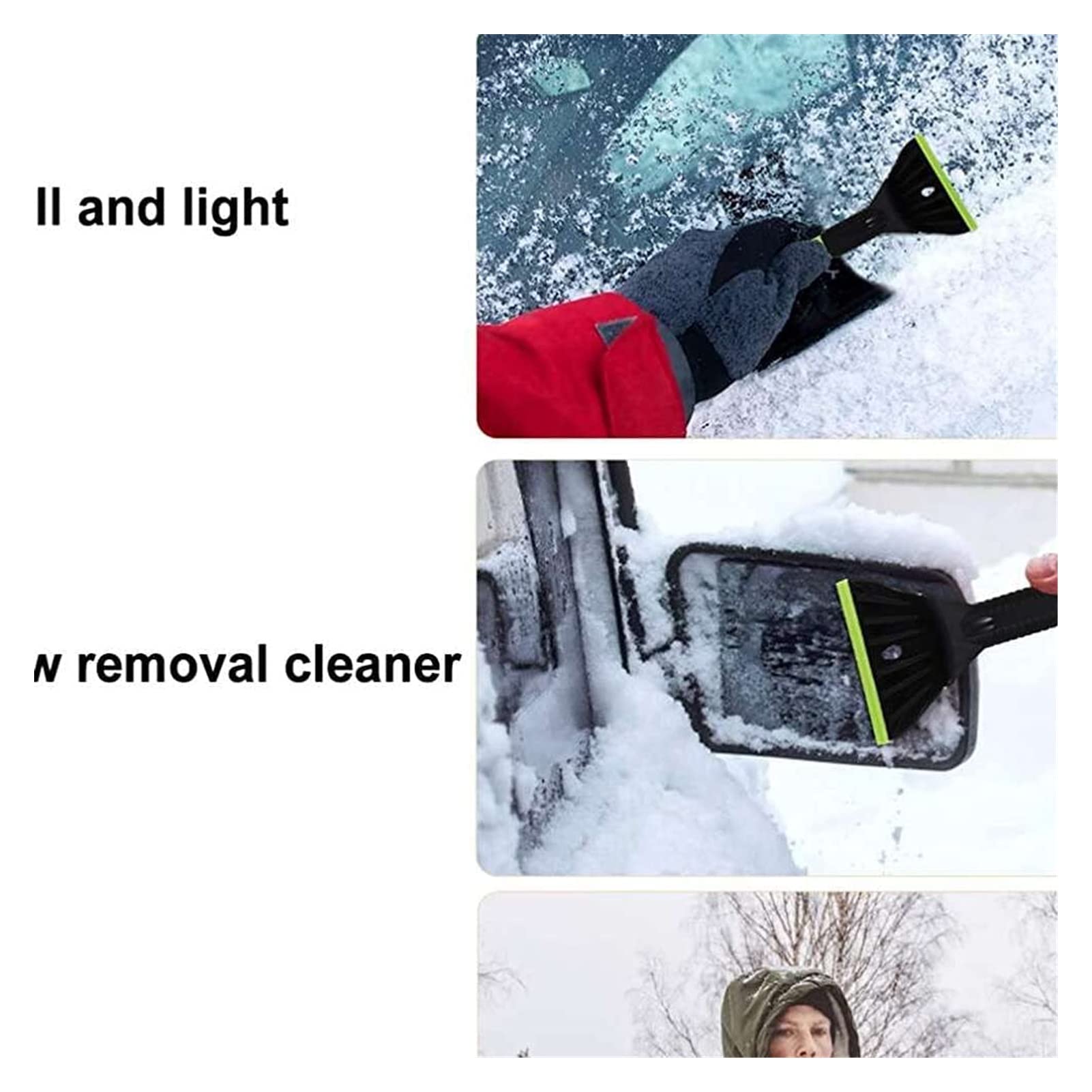 XMING 2pcs Auto Snow Removal Brush Snow Snow Raschier Telescoping Ghiaccio Raschietto for Ghiaccio Auto Snow Ice Gelo Spazzola Invernale Snow Remover Scovel Cleaner Tool