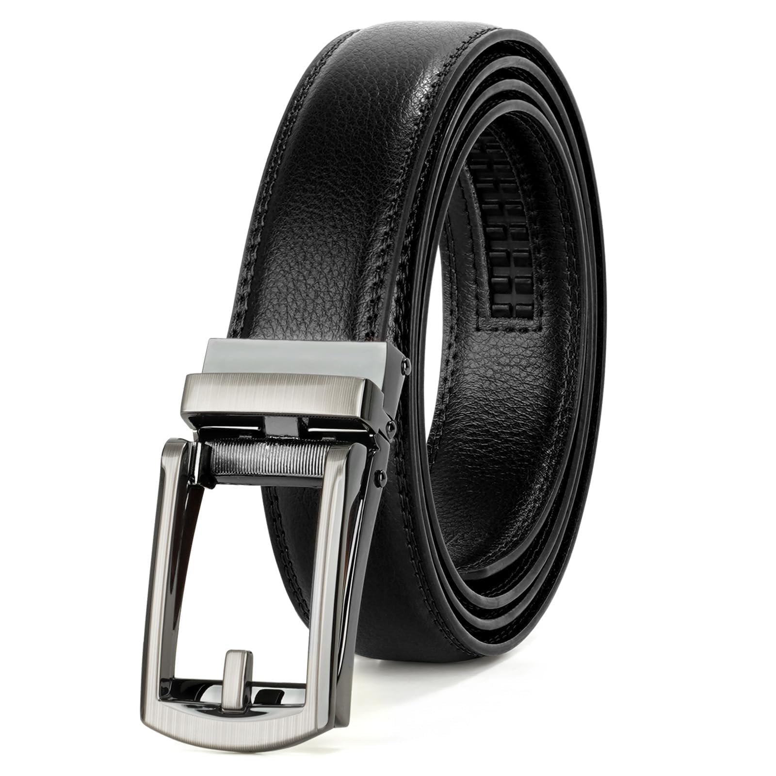  Men's JASGOOD Genuine Leather Ratchet Belt for Casual Wear
| JASGOOD Men's Open Buckle Leather Ratchet Belt, 33/35mm Wi