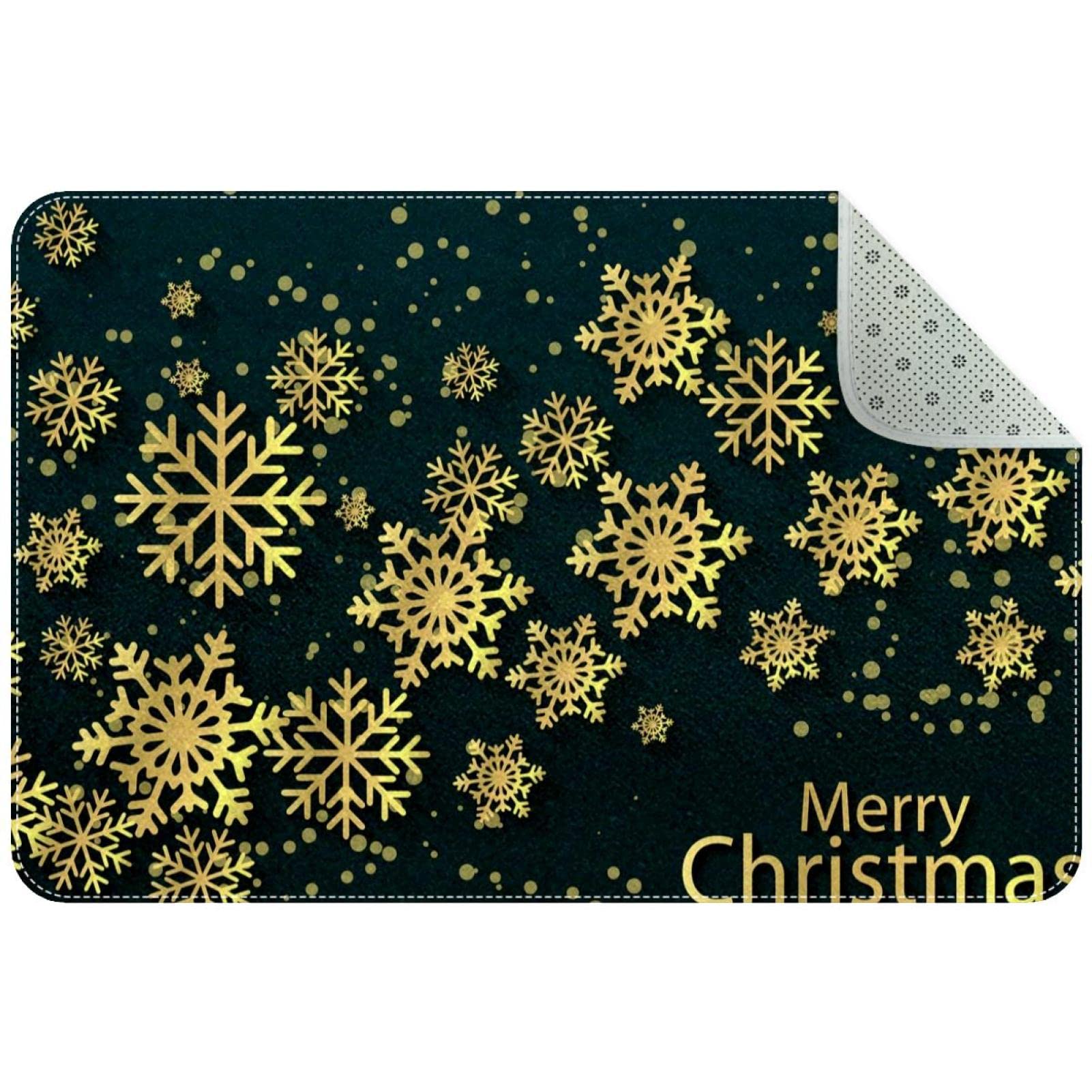 Paillasson de Noël antidérapant et lavable pour entrée propre