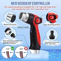 Vista 4 de Pistola de espuma 16 en 1, cañón de espuma, rociador de lavado de manguera ajustable con pistola de espuma de 2.5 a 6 barras, adecuada para limpieza