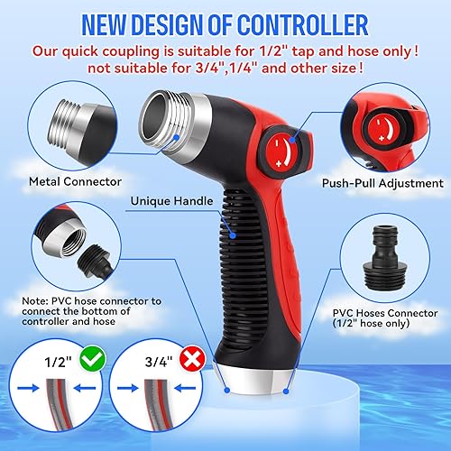 Miniatura 4 de MYPIN Pistola de espuma 16 en 1, cañón de espuma, rociador de lavado de manguera ajustable con pistola de espuma de 2.5 a 6 barras, adecuada para