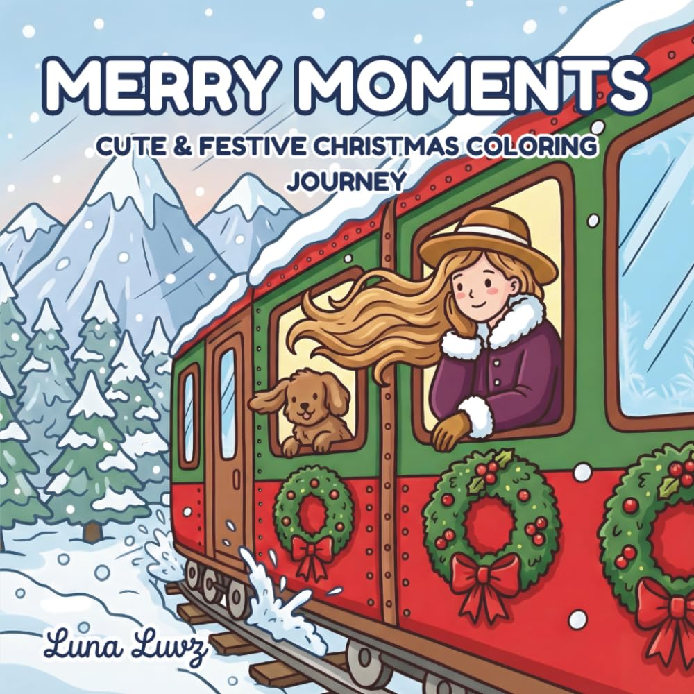 Merry Moments: Cute & festive Christmas coloring book