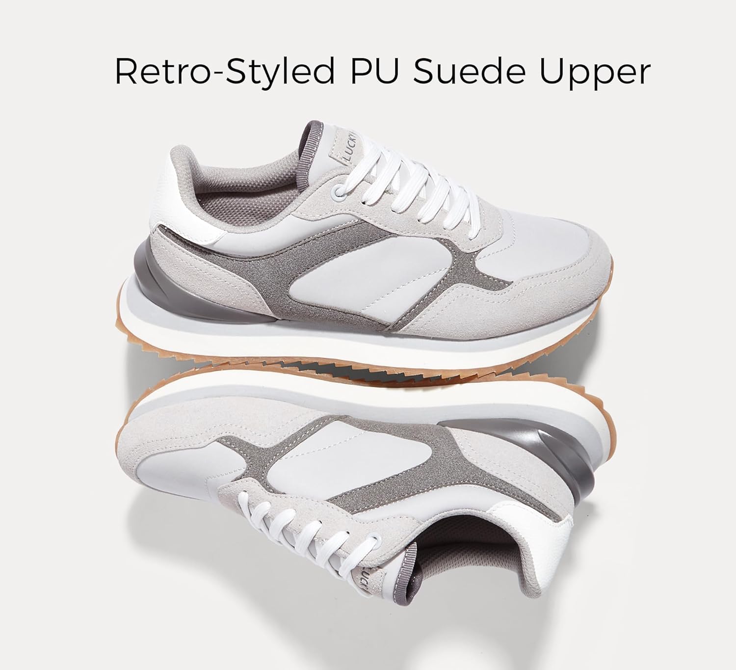 LUCKY STEP Women's Platform Fashion Sneakers Suede Colorful Colorblock Stylish Retro Casual Neutral Tennis Running Footwear Walking Shoes - Image 6