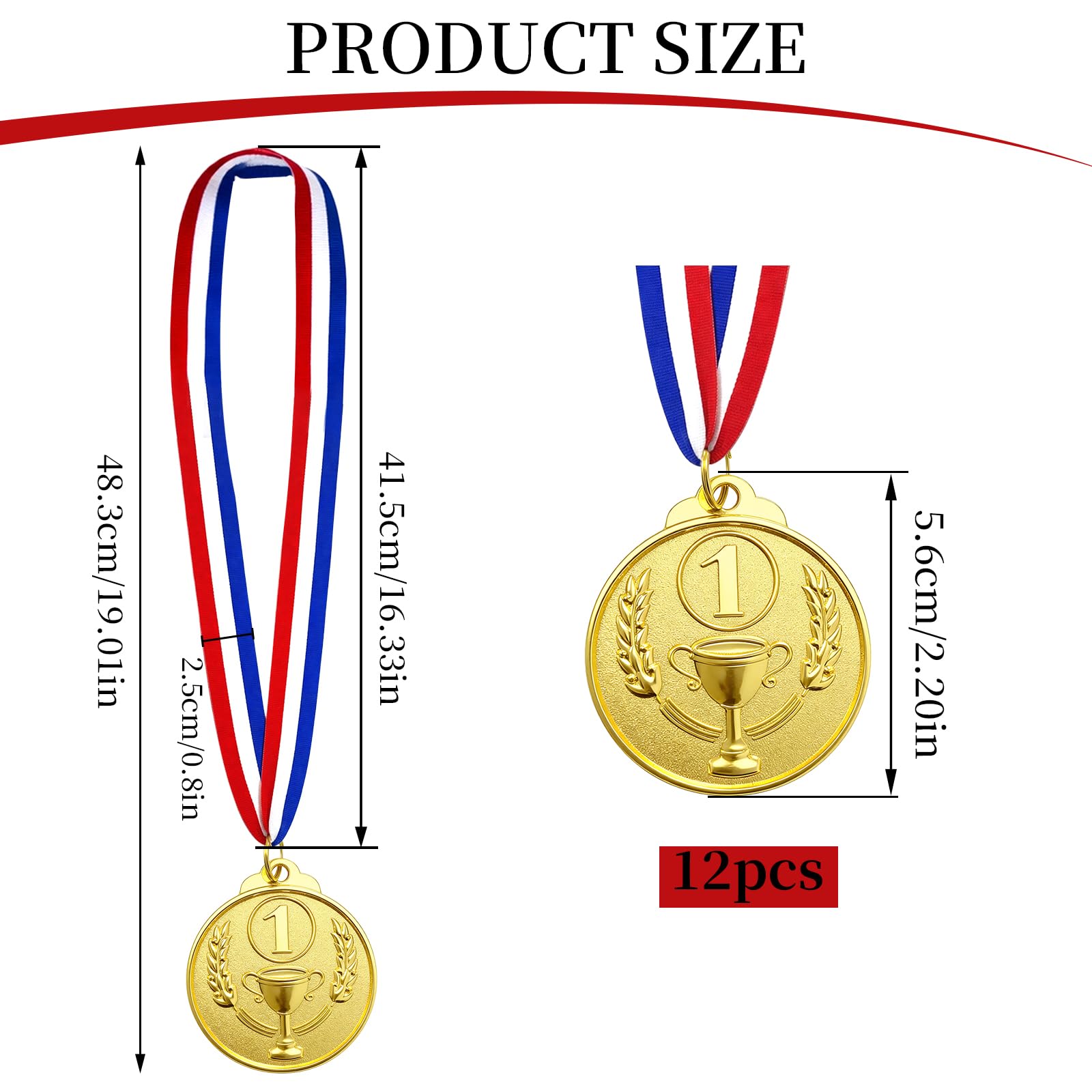 12 Pezzi Medaglie Premiazioni, Medaglie in Metallo Adatto Tutti Tipi Eventi Sportivi, Gare Spelling (Stile B)