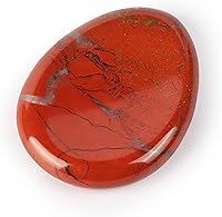 Vista 2 de Artistone Piedra de cristal de jaspe rojo tallada a mano para aliviar la ansiedad, estrés, meditación, reiki, en forma de gota de agua