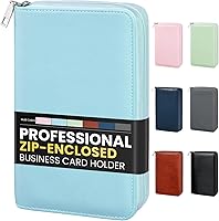 Vista 11 de Sooez Organizador profesional de cuero para libros de tarjetas de visita, folleto de tarjetas de crédito de capacidad para 240 unidades, soporte