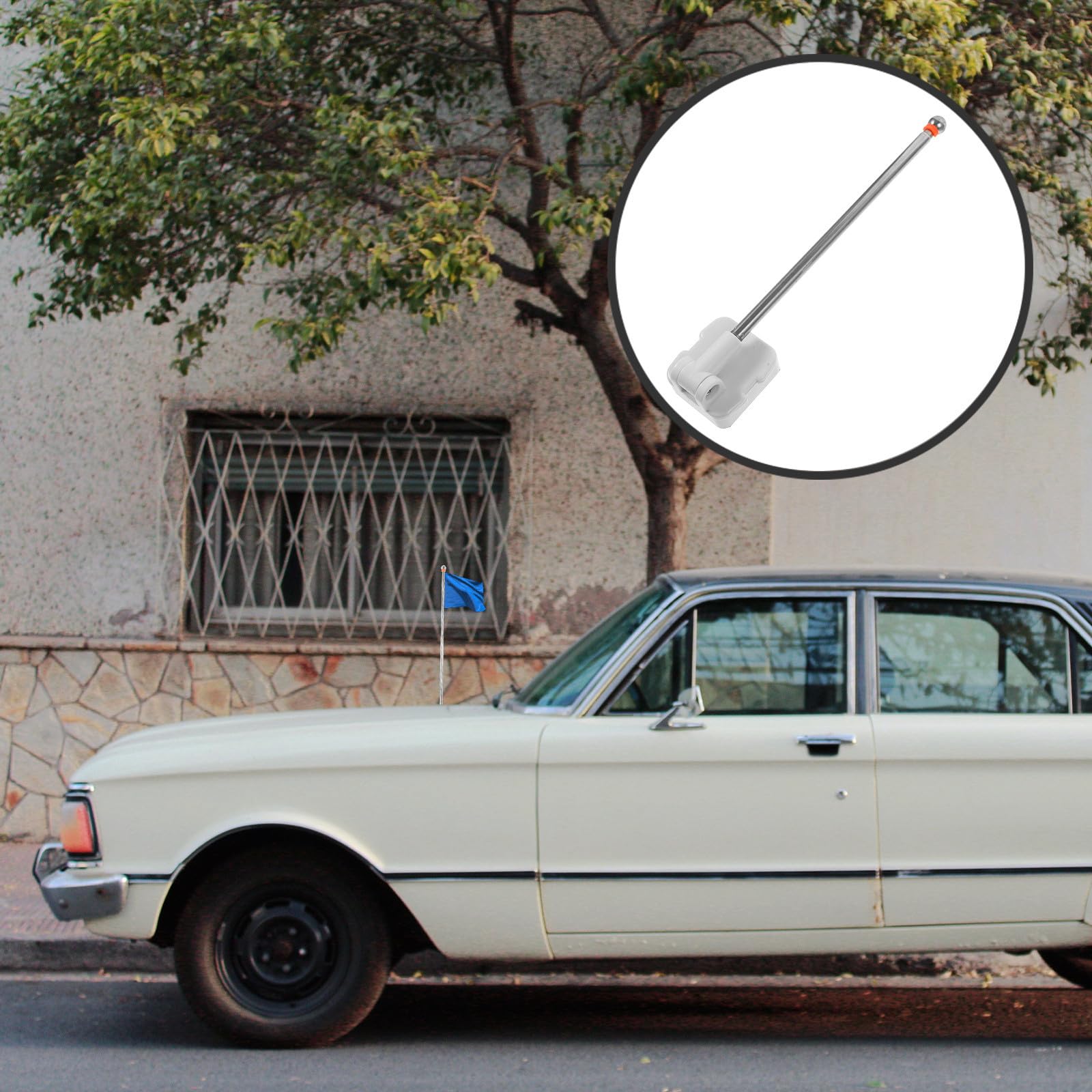 DOITOOL Supporto Magnetico Facile da Installare Bianco in Acciaio Inossidabile senza Lasciare Tracce per Asta Portabandiera Auto per Uso Esterno e Feste