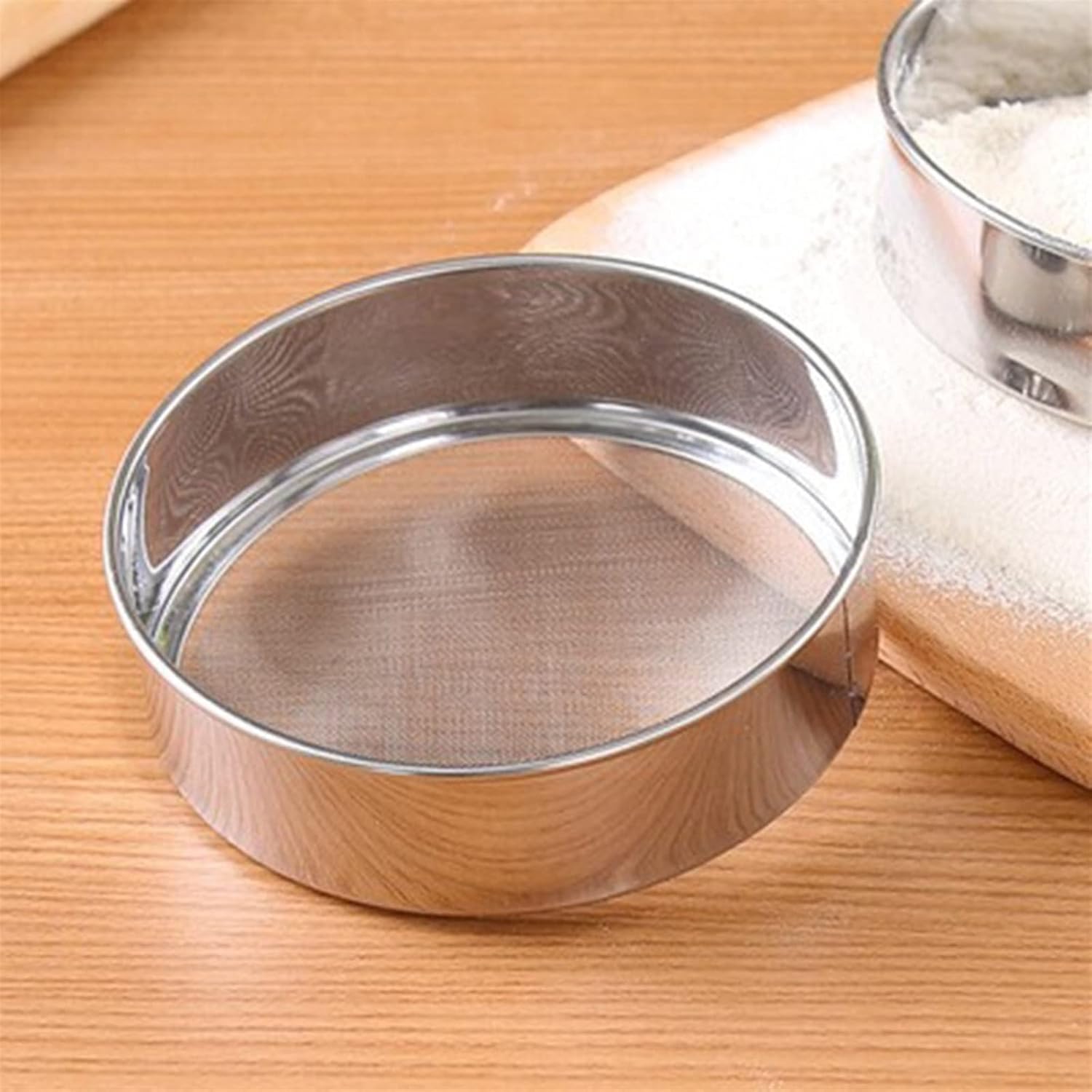 ,Sifter 1PC Stainless Steel 60 Mesh 6 Inch Hand-held Round Flour Sieve Household for Kitchen Baking Tea Tool