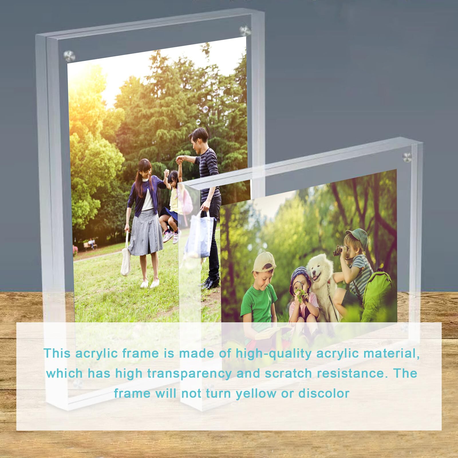 Cadre Photo Magnétique En Acrylique Transparent - 3 Cadres 15x20 Cm - Affichage Double Face Sans Cadre