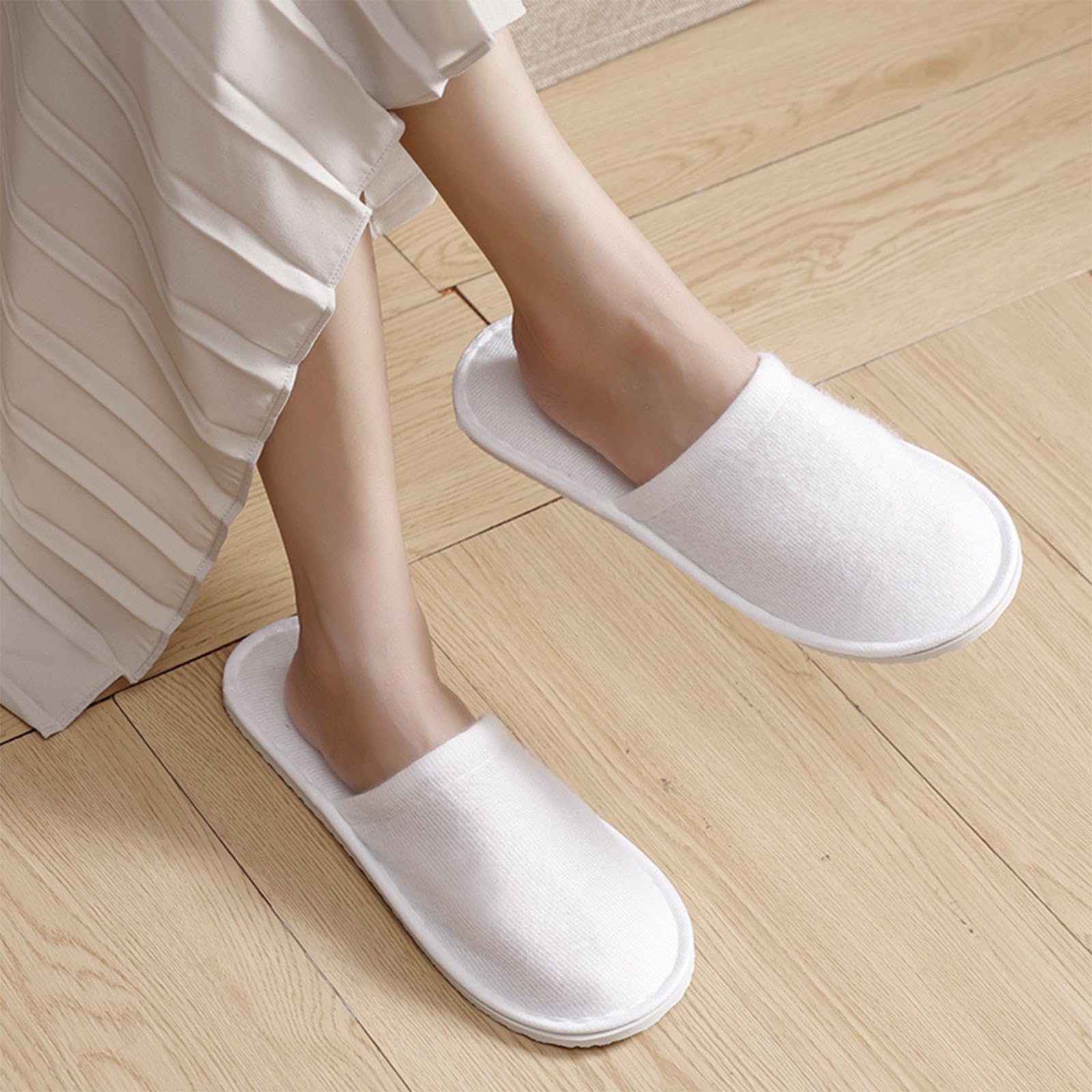 Set di 20 paia di pantofole in spugna bianca Per hotel, spa e ospiti Taglia universale 28x11 cm