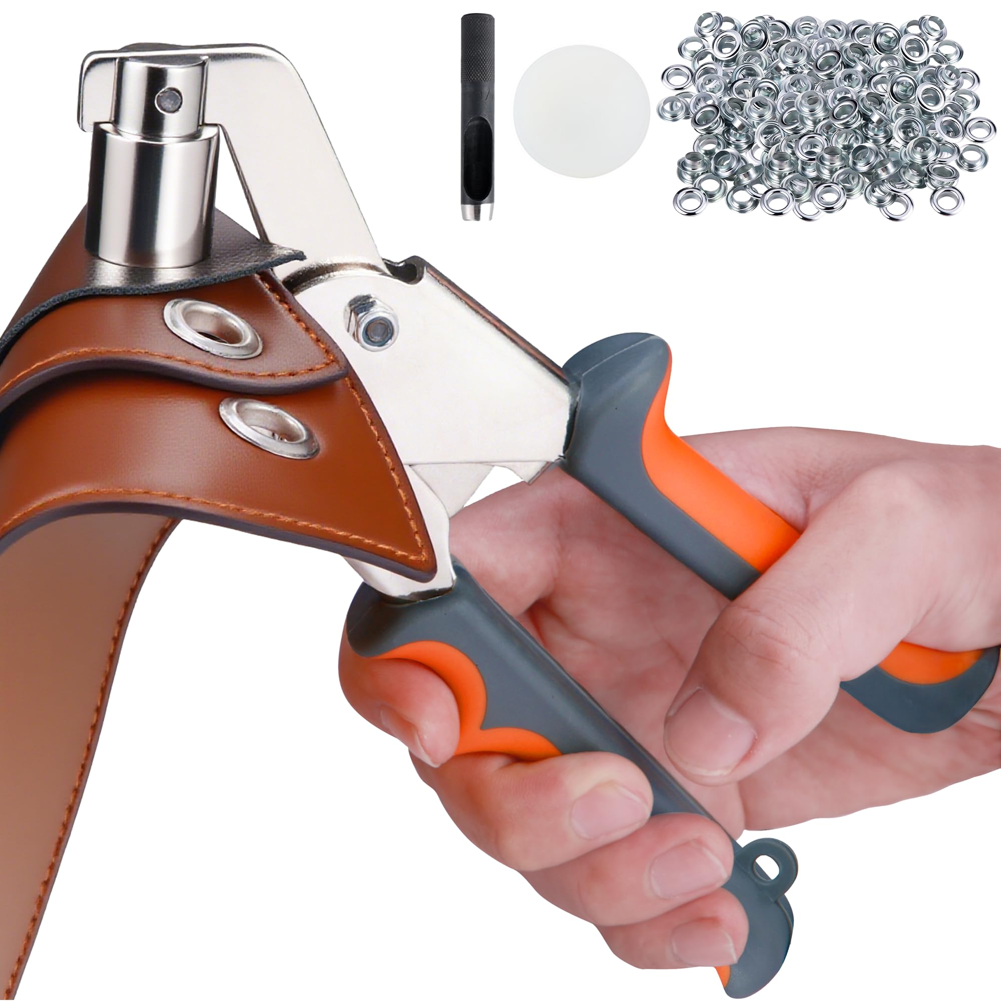 Heavy Duty Grommet Tool Kit, 500 pcs 3/8 Inch 10mm Grommets, Grommet Kit, Eyelet Tool, Press for Tarp, Fabric, Banner, Canvas, Leather, Tents, Vinyl, Punching Machine