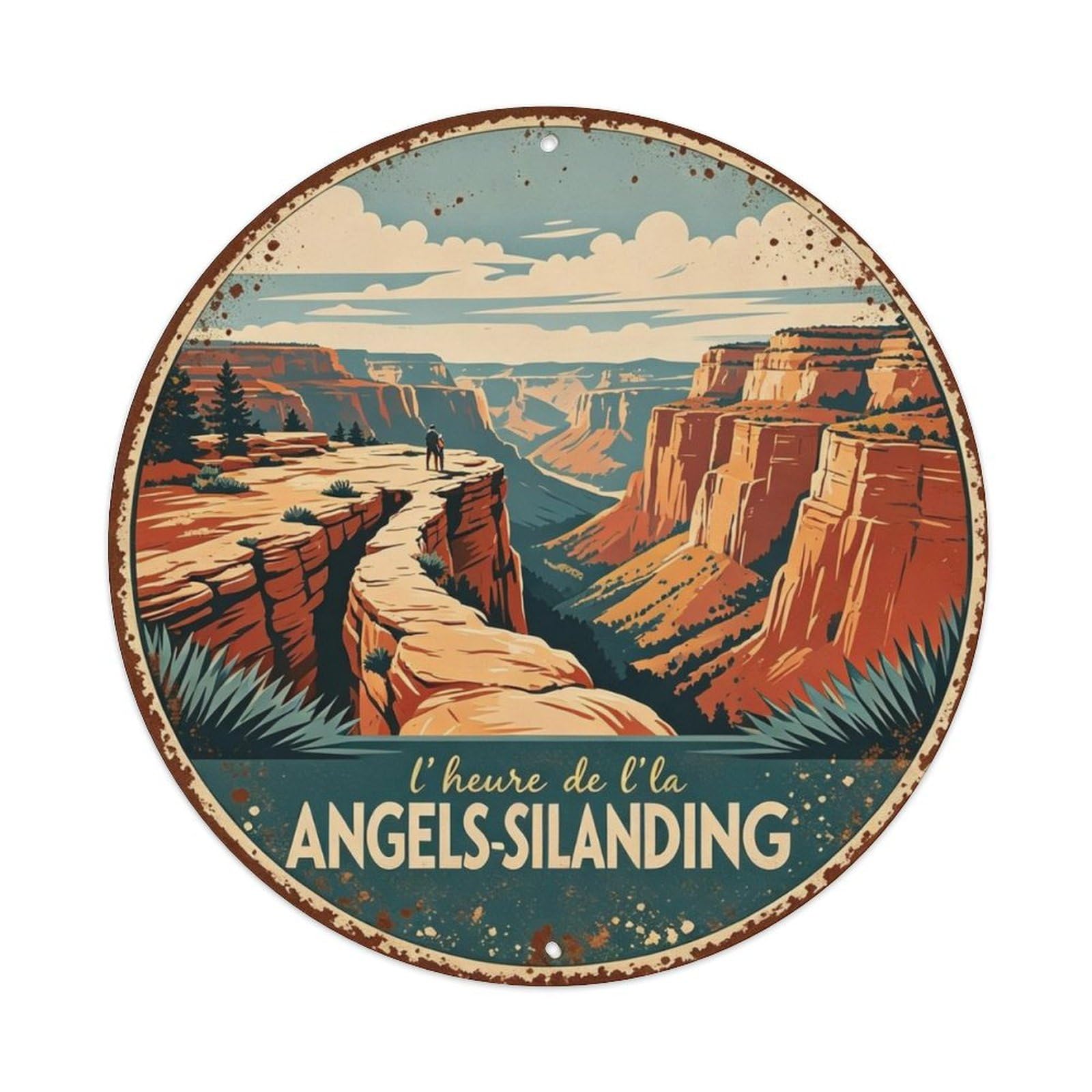 Angels Landing Zion Metal Tin Sign Plaque