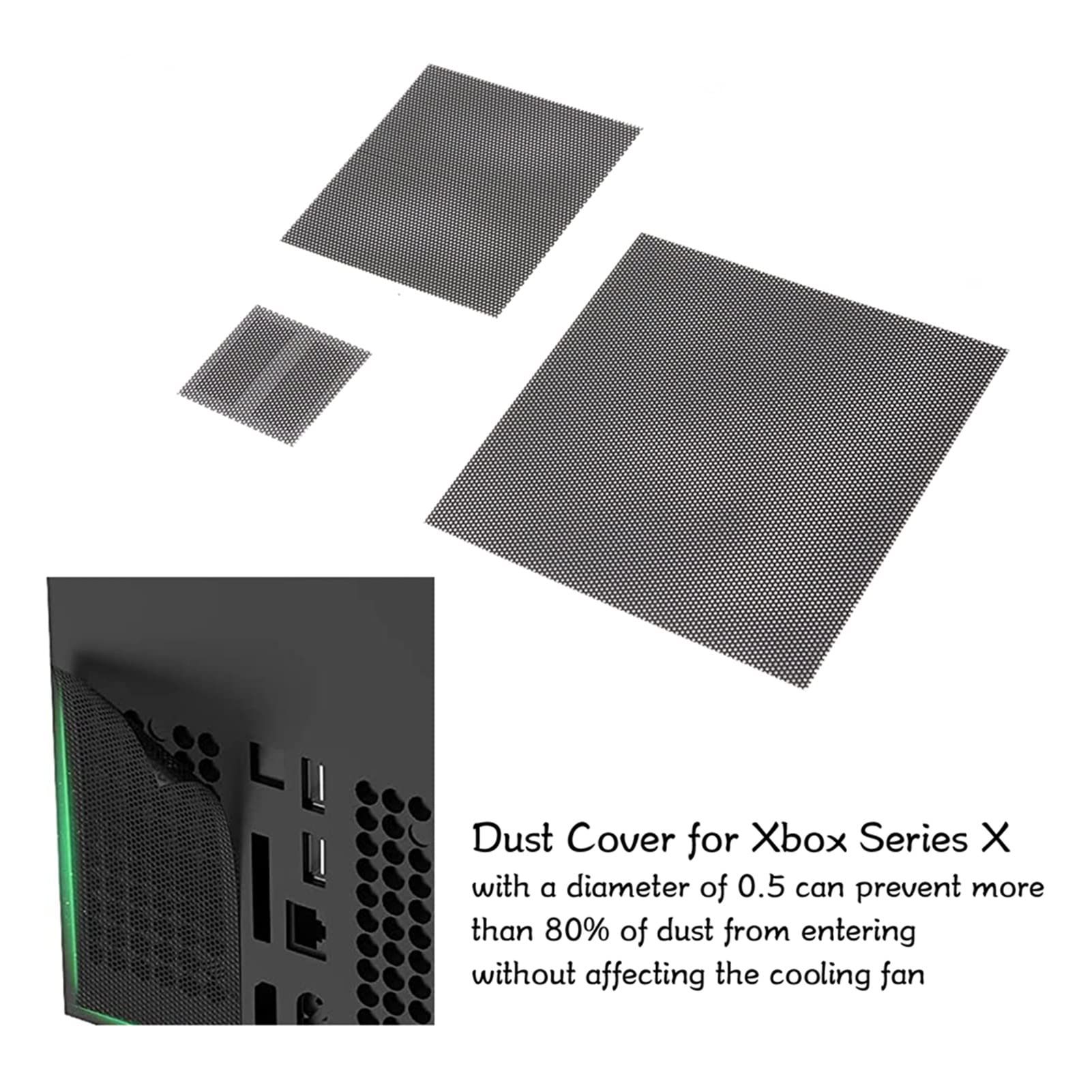 Staubschutzfilter für Series X, 3-teiliges PVC-Topcase-Entlüftungs-Staubschutzfilter-Abdeckungs-Staubfilter-Set, Schwarz, Nur für Series X