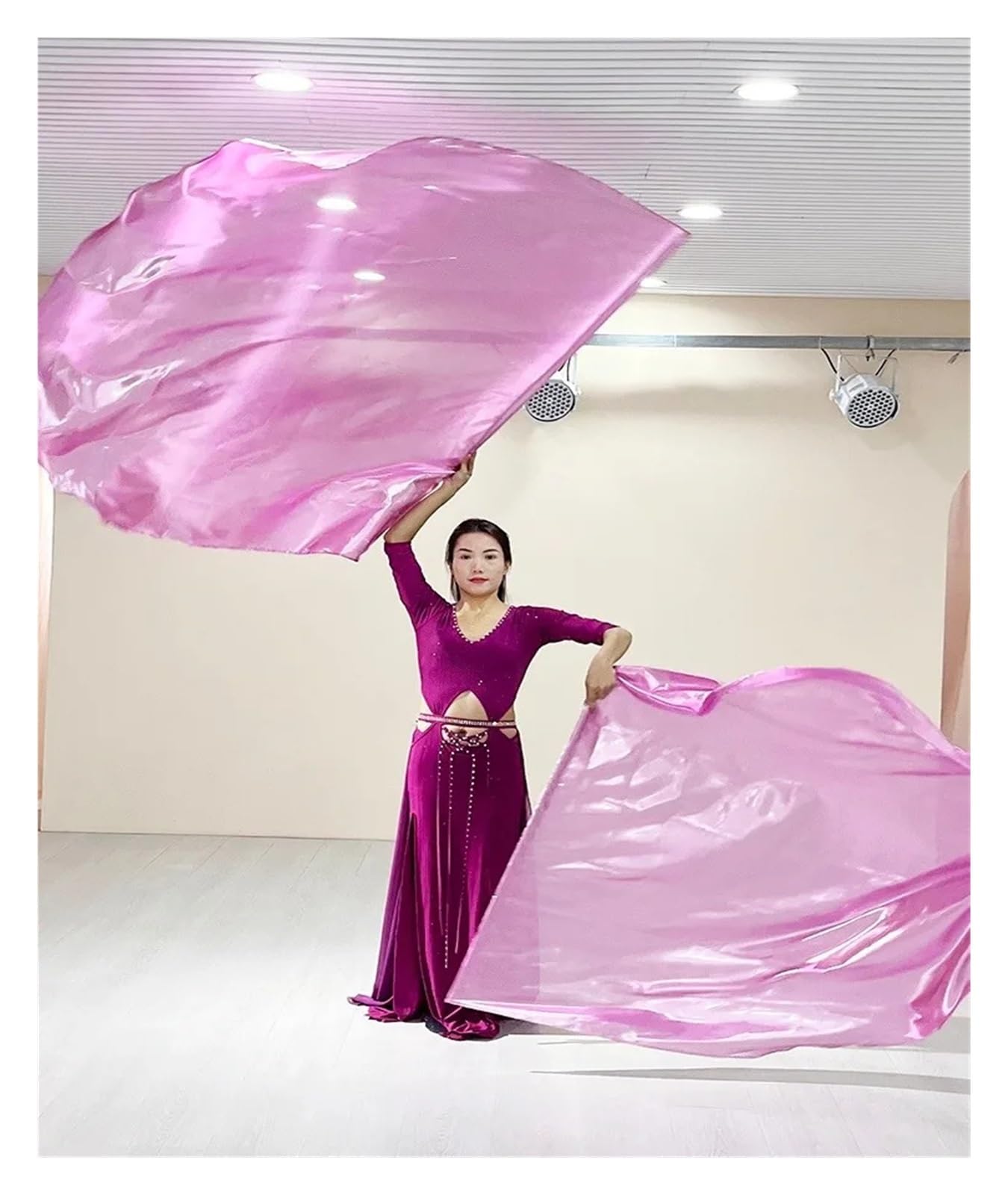 Halbkreisförmige metallische Lobpreisfahne aus Polyester | Mehrfarbig, 140 x 140 cm, 1/2 Stück Anbetungs-Lobfahne(Pink,140x140cm-1pcs)