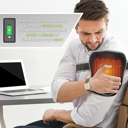 Miniatura 4 de Almohadilla térmica portátil de hombro infrarrojo lejano para aliviar el dolor, amatista caliente, inserto de piedras preciosas de turmalina,