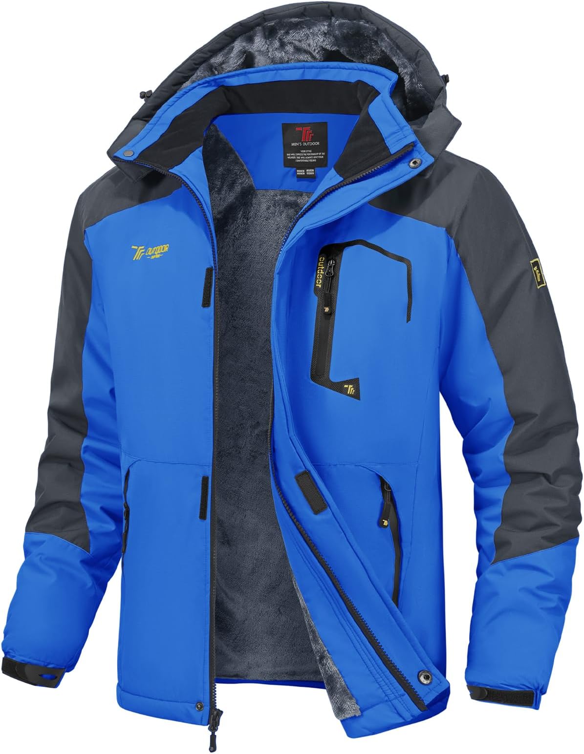 YSENTOMens Waterproof Ski Winter Jacket Outdoor Warm Windproof Fleece Coats with Hood