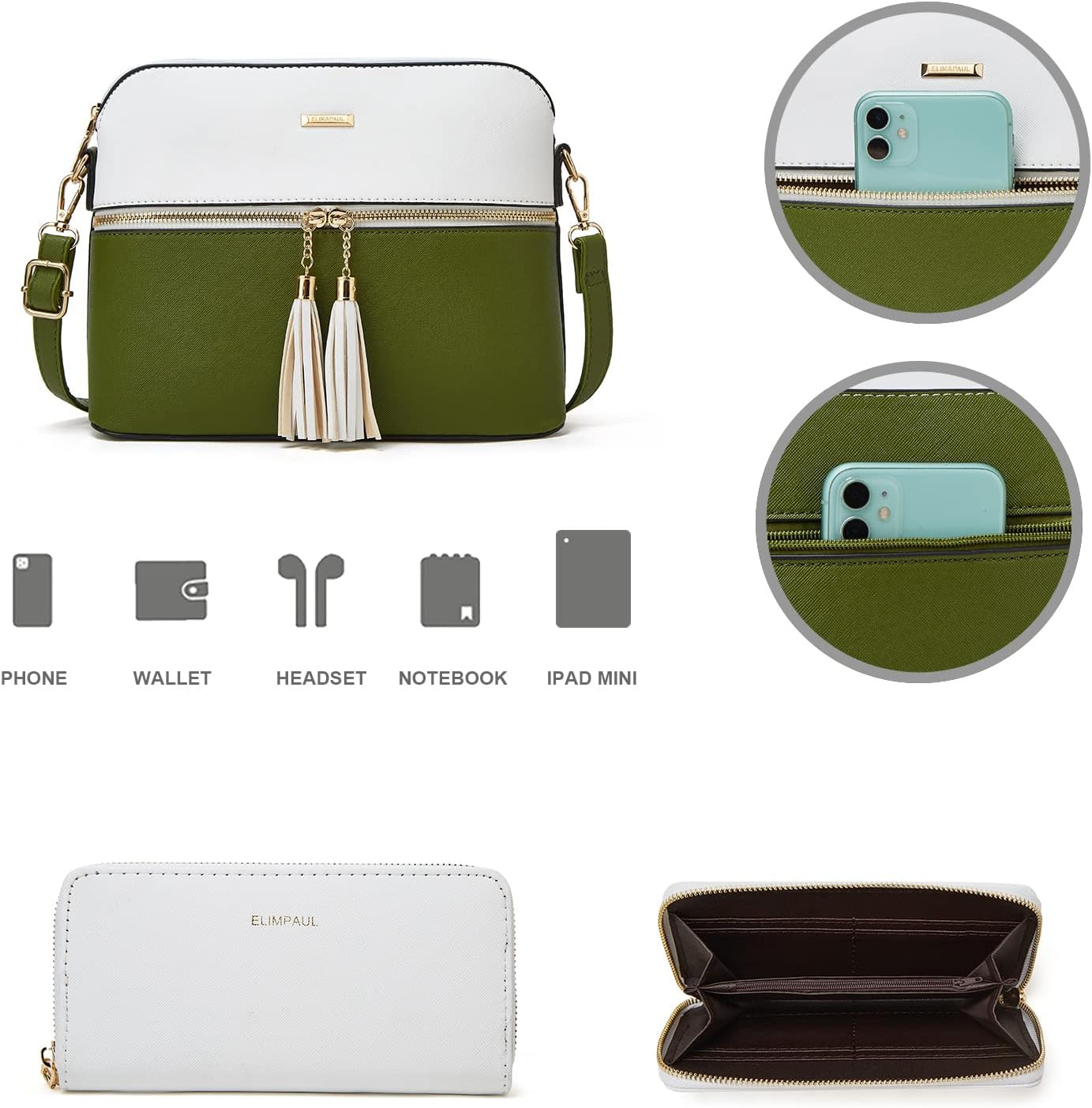 Women Fashion Handbags Wallet Tote Bag Shoulder Bag Top Handle Satchel Purse Set 4pcs - Image 5