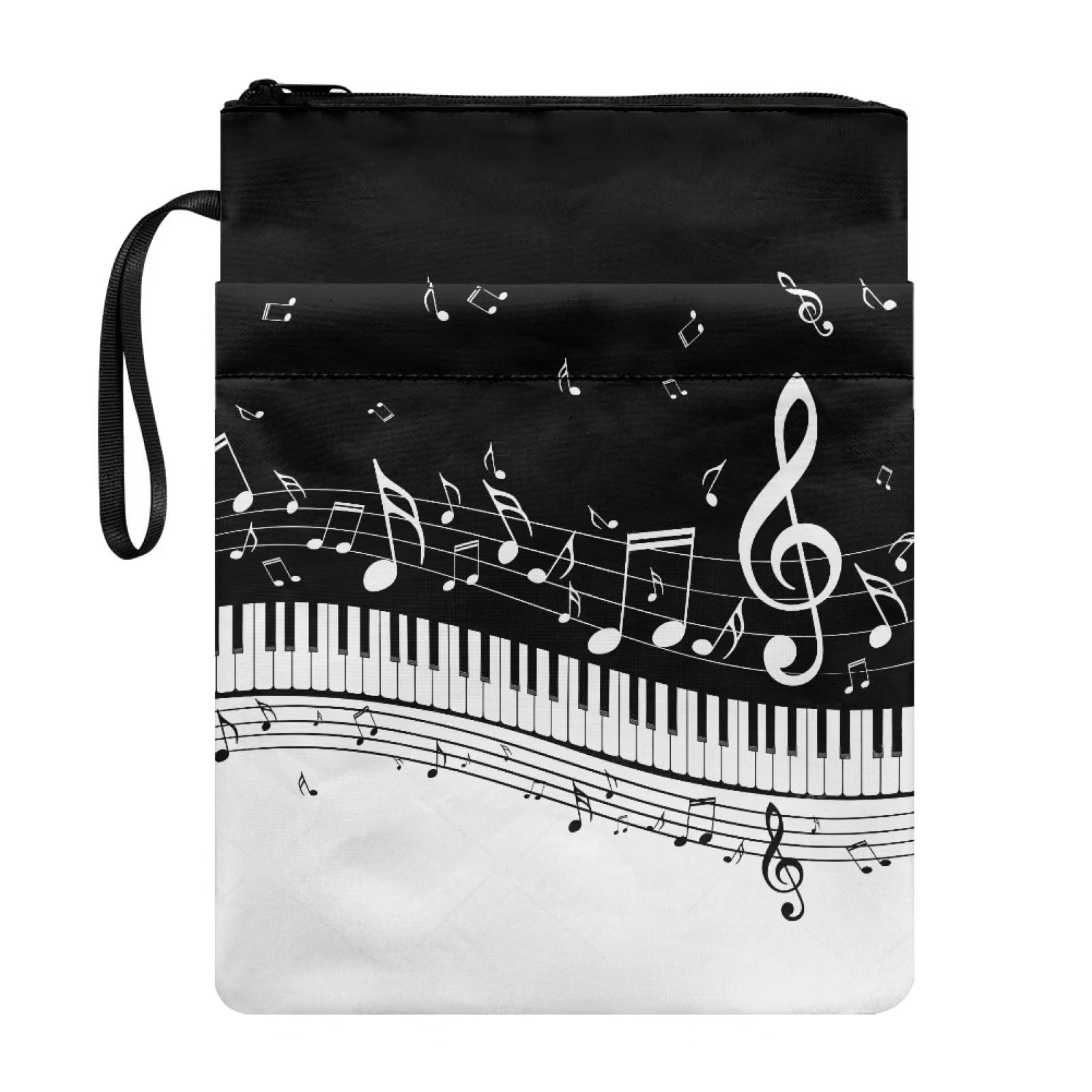 NETILGEN Piano Musical Notes Book Sleeve for Book Lovers Book Covers for Textbooks Paperback Washable Reusable Book Purse Book Case Protector — image 1