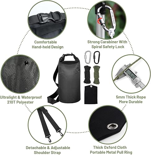 Miniatura 2 de Sistema de colgar bolsas de comida para osos, kit ultraligero para bolsas de oso de campamento que incluye bolsa de oso impermeable de 10 L, sistema