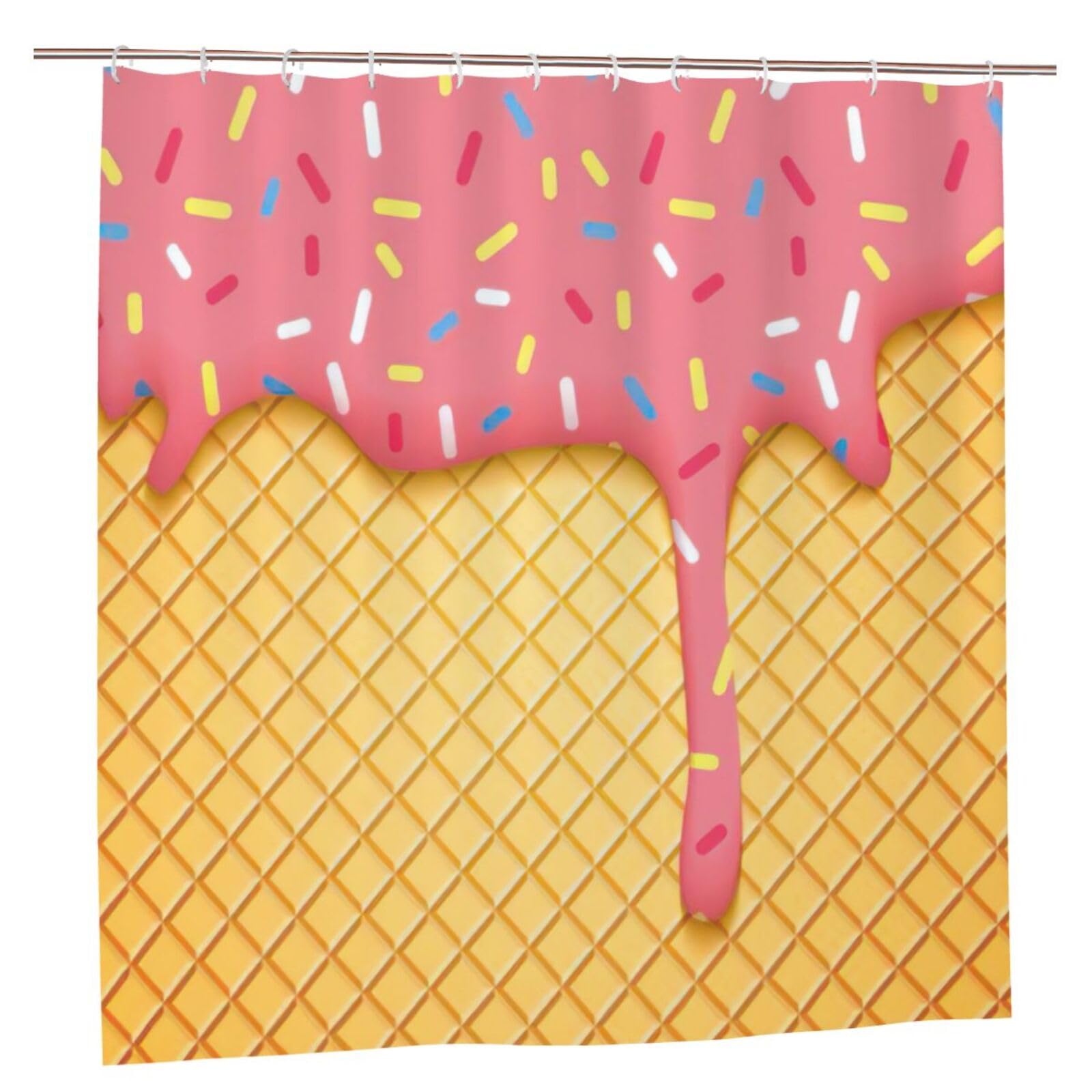 Rideau de douche anti-moisissure polyester beige 12 œillets pour éviter les fuites