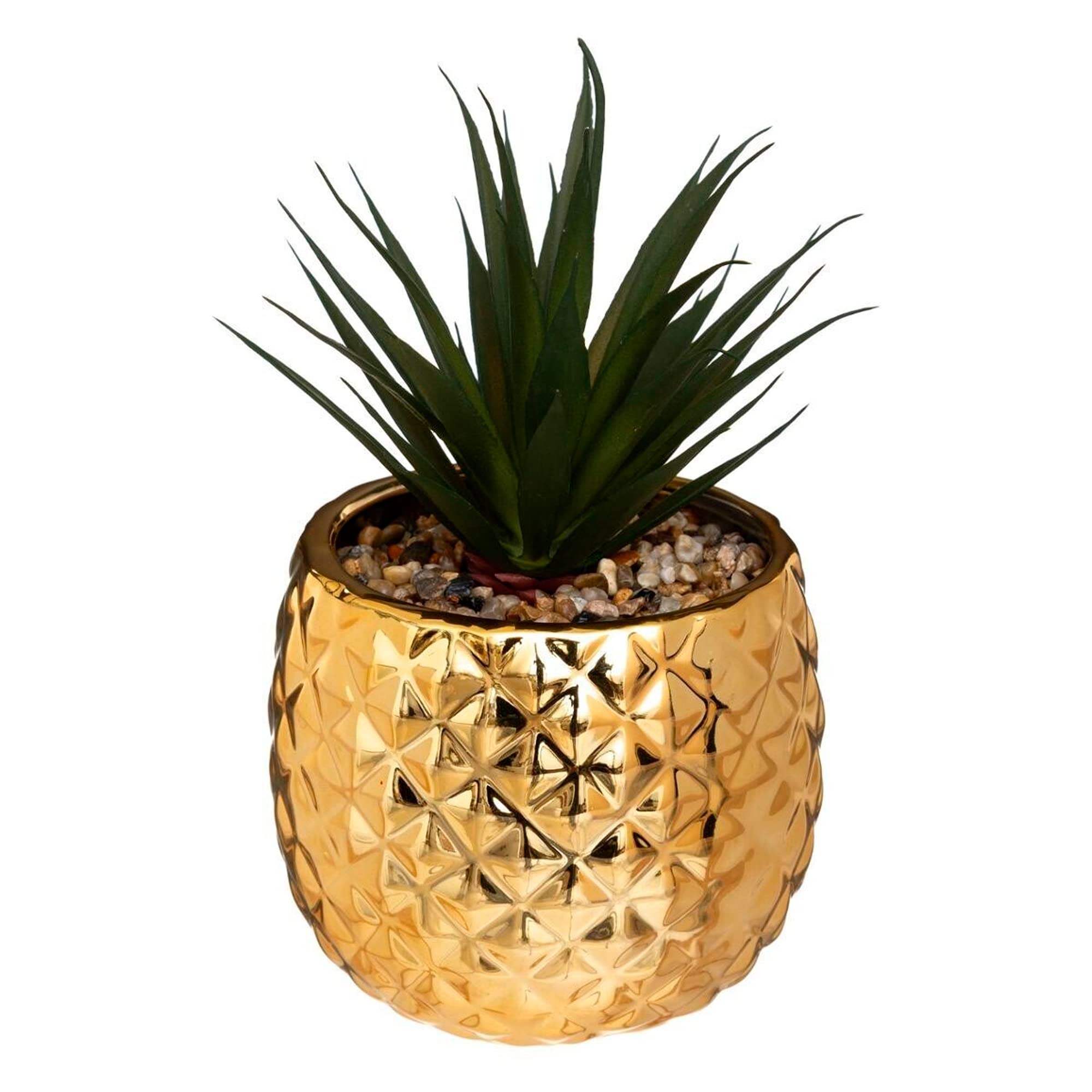 Atmosphera Générique Artificial Plant 21 cm Ceramic Pineapple