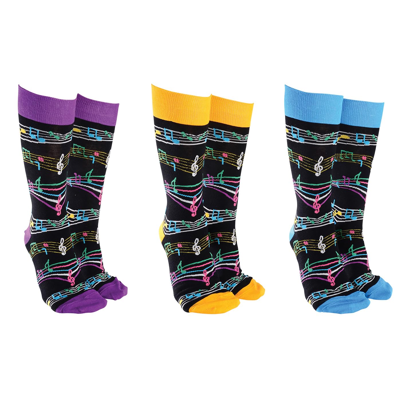 Joe Davies Unisex Musical Notes Sock Society Music Collection Of Funky And Fun Socks - Vinyl, Guitar, Rock & Roll And More! (Uk, Alpha, One Size, Regular, Regular, )