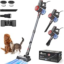 Intercleaner Corded Vacuum Cleaner, 20KPa Powerful Suction with 600W Motor Electric Floor Brush, 4 in 1 Lightweight Bagless Stick Vac with Handheld, for Hardwood Floor Carpet Car Pet Hair