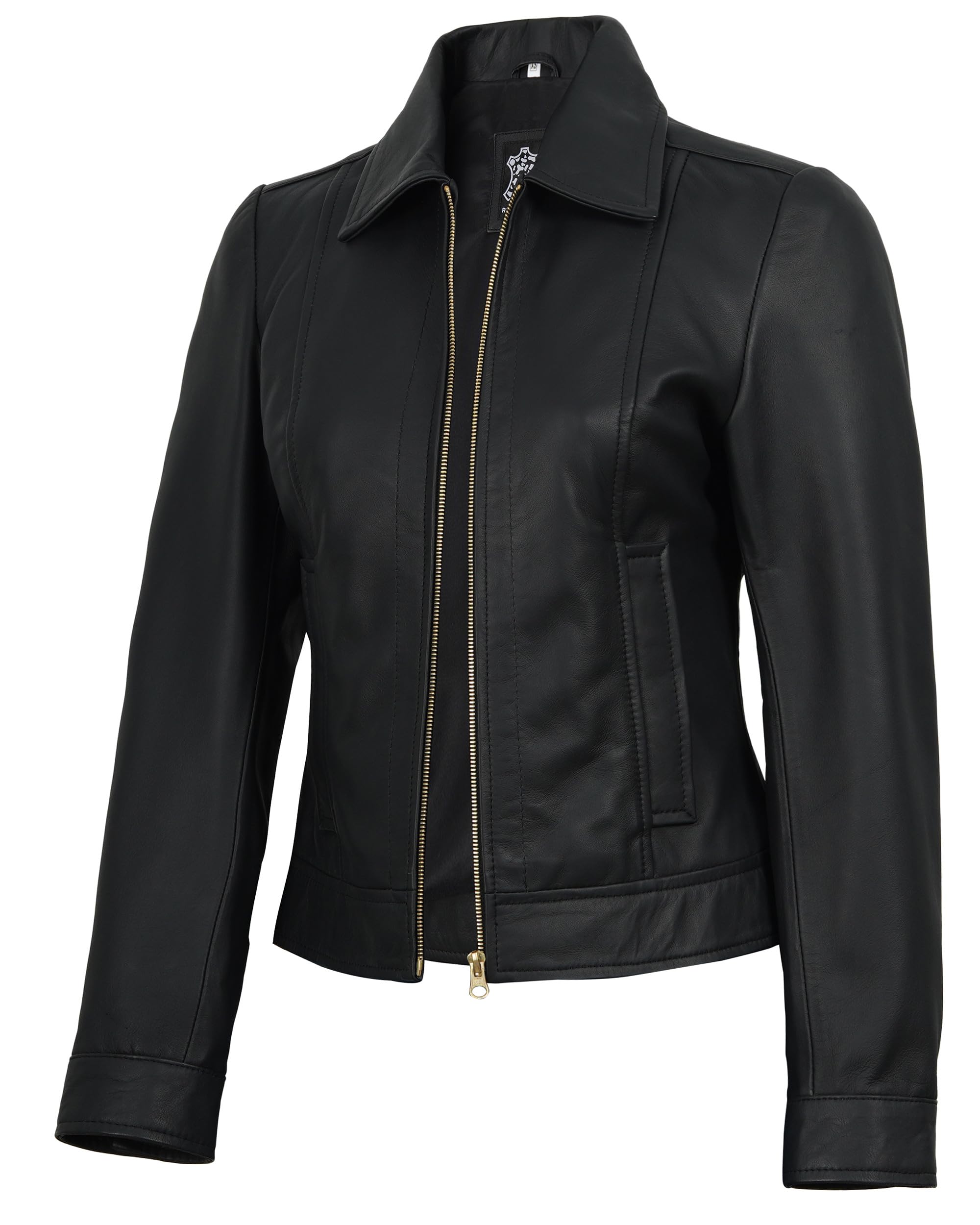 Decrum Women's Real Lambskin Leather Vintage Style Jacket for Women