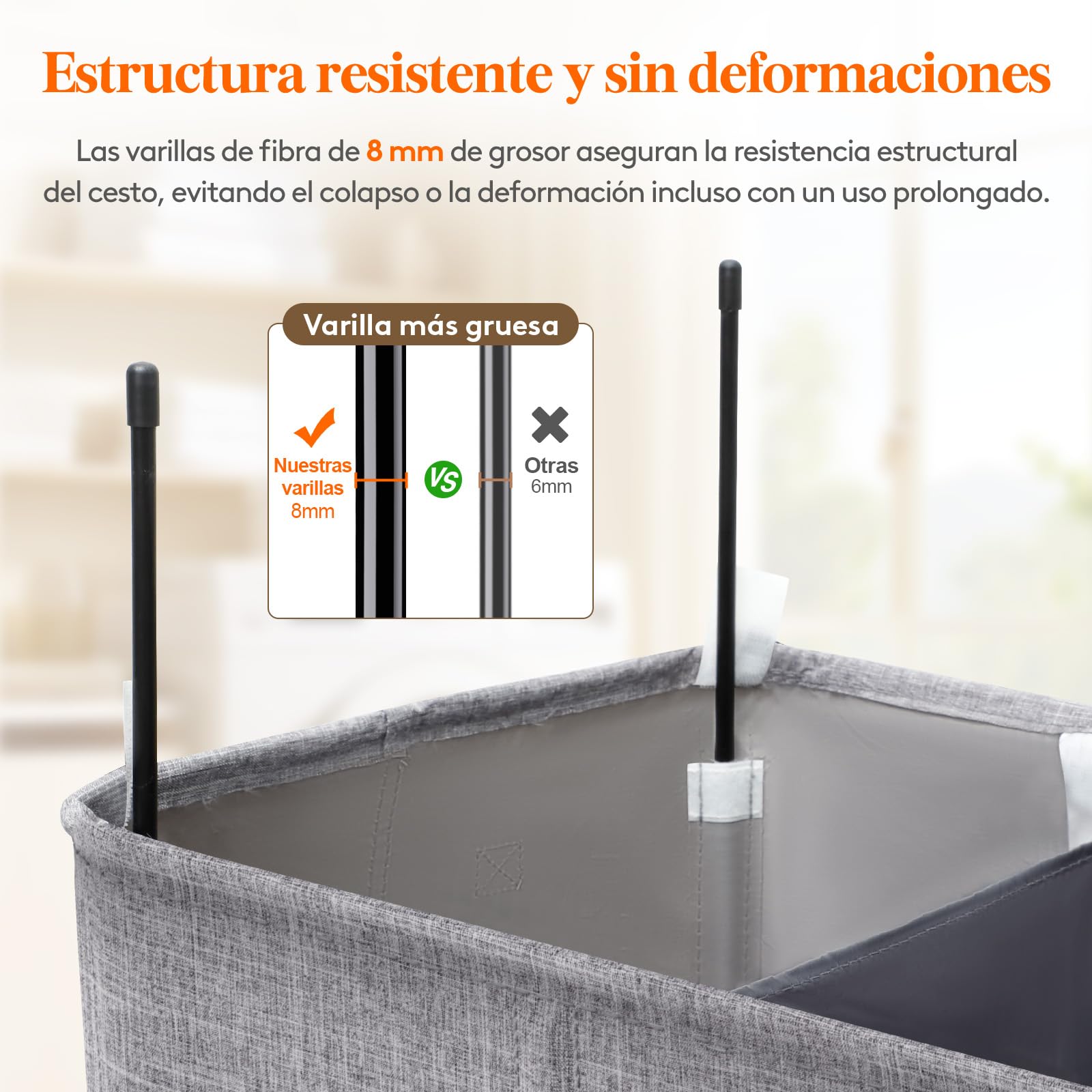 Lifewit 160L Cesto Ropa Sucia 3 compartimentos con Tapa, Grande Cubo Ropa Sucia con 3 Bolsas Para Colada Extraíbles, Cesto Ropa Sucia con Asas para Dormitorio Baño Lavanderia, Gris Claro