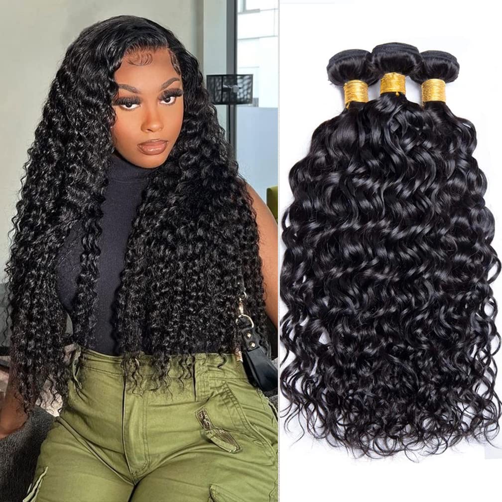 Borchan Water Wave Bundles Human Hair Extensions