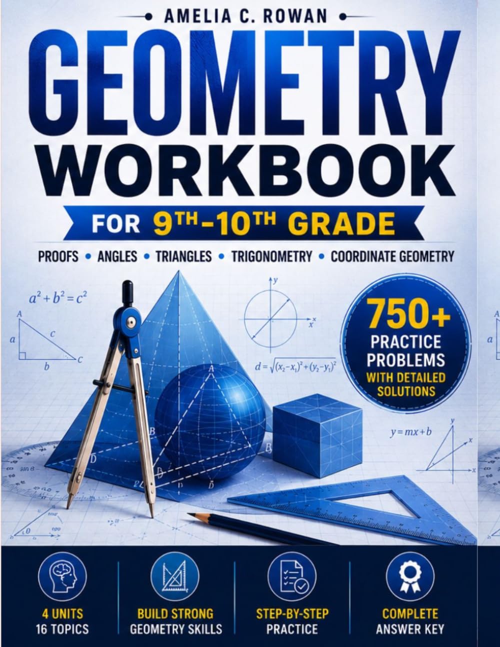 Geometry Workbook for 9th-10th Grade: Proofs · Angles · Triangles · Trigonometry · Coordinate Geometry (CoreReady Workbooks)