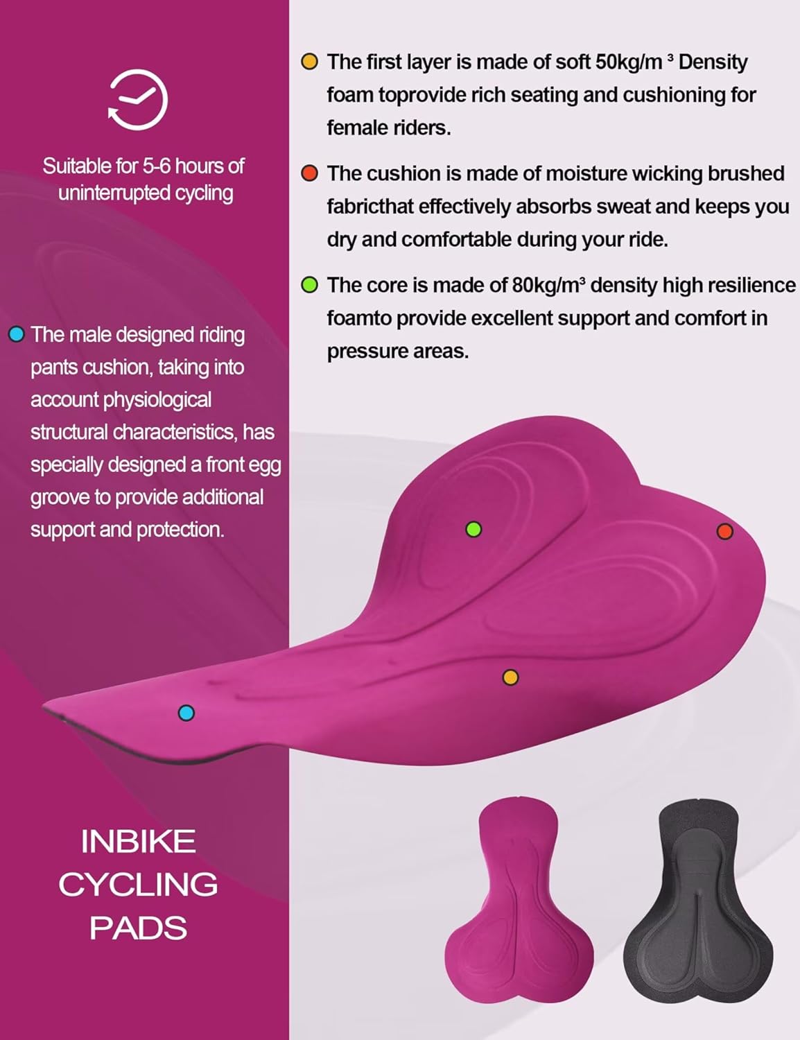 INBIKE Women's Bike Shorts with Pockets 4D High Density Sponge Padded Cycling Shorts Women Reflective Breathable - Image 6