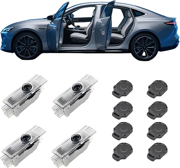 Never Fade LED Car Door Light Door Light Logo Welcome Logo Lights Accessories Compatible with 1/3/4/5/6/7/x1/x2/x3/x4/x5/x6/x7/M/328i/28i/530i/528i/e92(4PCS)
